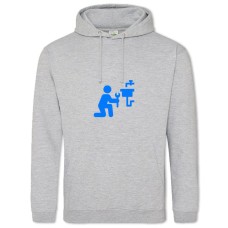 Hoodie with Print Day Plumbing Sink Blue - 2XL grey
