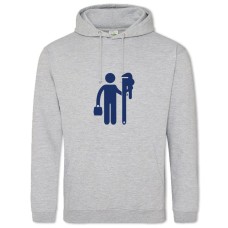 Hoodie with Print Day Plumbing Plumber With Pipe Wrench - 2XL grey