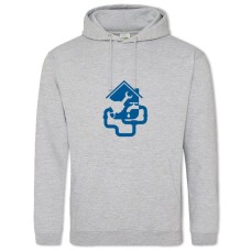 Hoodie with Print Day Plumbing Hand With Key And Tap With Drop Of Water - 2XL grey