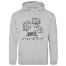 Hoodie with Print Esports Computer - 2XL grey