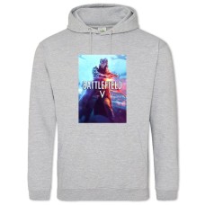 Hoodie with Print A Woman Soldier With A Gun - 2XL grey