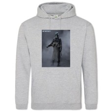 Hoodie with Print A Soldier In A Gas Mask With Protection - 2XL grey
