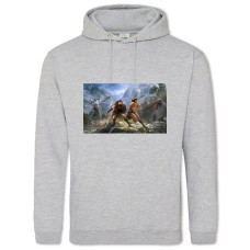 Худи с принтом Битва - 2XL серый