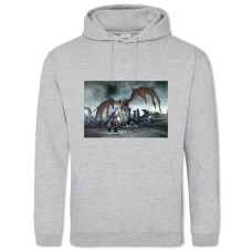 Hoodie with Print Darksiders Battle With The Dragon - 2XL grey