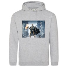 Hoodie with Print Destiny Hero With A Wolf And An Ax - 2XL grey
