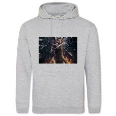 Hoodie with Print Deus Ex Protagonist With A Sword - 2XL grey