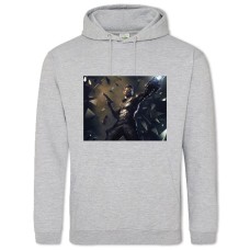 Hoodie with Print Deus Ex Protagonist With A Gun - 2XL grey