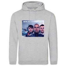 Hoodie with Print Detroit Become Human Three Playable Characters - 2XL grey