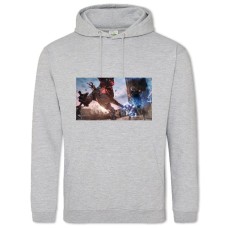 Hoodie with Print Devil May Cry Battle With The Boss - 2XL grey