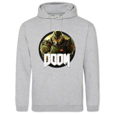 Hoodie with Print Doom - 2XL grey