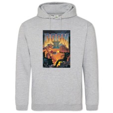 Hoodie with Print Doom Ii Hell On Earth - 2XL grey