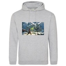 Hoodie with Print Dungeons & Dragons Fight With A Dragon - 2XL grey