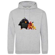 Hoodie with Print Angry Birds Funny Heroes - 2XL grey