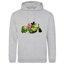 Hoodie with Print Angry Birds Funny Green Pigs - 2XL grey