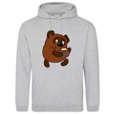 Худи с принтом Винни-Пух С Боченком Меда - 2XL серый