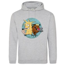 Hoodie with Print Angry Beavers Funny Heroes - 2XL grey