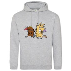 Hoodie with Print Angry Beavers Main Heroes - 2XL grey