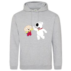 Худи с принтом Гриффины Стюи И Пёс - 2XL серый