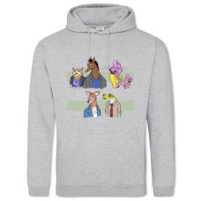 Hoodie with Print Bojack Horseman Main Heroes - 2XL grey