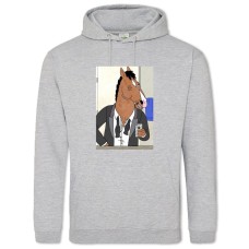 Hoodie with Print Bojack Horseman Cute Man - 2XL grey