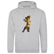 Hoodie with Print Puss In Boots Cute Cat - 2XL grey