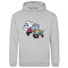 Hoodie with Print Mouse Cat Leopold - 2XL grey