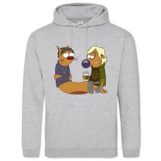 Hoodie with Print Catdog Hipsters - 2XL grey