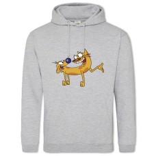 Hoodie with Print Catdog Friends - 2XL grey