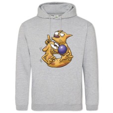 Hoodie with Print Catdog Fun - 2XL grey