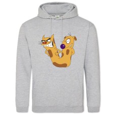 Hoodie with Print Catdog Angry - 2XL grey