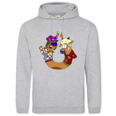 Hoodie with Print Catdog Stars - 2XL grey