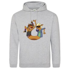 Hoodie with Print Catdog Dance - 2XL grey