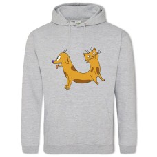 Hoodie with Print Catdog Funny - 2XL grey