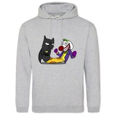 Hoodie with Print Catdog Batman And Joker - 2XL grey