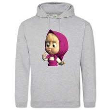 Худі з принтом Маша І Ведмідь Маша - 2XL сірий