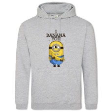 Худи с принтом Гадкий Я Банана - 2XL серый