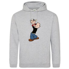 Hoodie with Print Popeye The Sailor Powerfull - 2XL grey