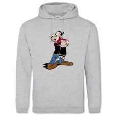 Hoodie with Print Popeye The Sailor Love - 2XL grey