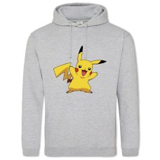 Hoodie with Print Pokemons Funny Pikachu - 2XL grey