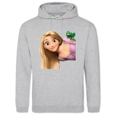 Hoodie with Print Rapunzel With Lizard - 2XL grey