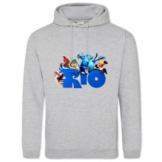 Hoodie with Print Rio Birds Logo - 2XL grey
