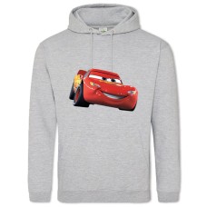 Hoodie with Print Cars Red Car Smiling - 2XL grey