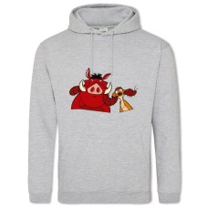 Hoodie with Print Timon And Pumbaa Heroes - 2XL grey