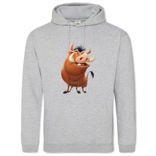 Hoodie with Print Timon And Pumbaa Smiling Pumbaa - 2XL grey