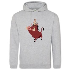 Hoodie with Print Timon And Pumbaa Main Heroes - 2XL grey