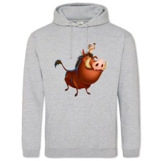 Hoodie with Print Timon And Pumbaa Main Characters - 2XL grey