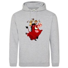 Hoodie with Print Timon And Pumbaa Funny Heroes - 2XL grey