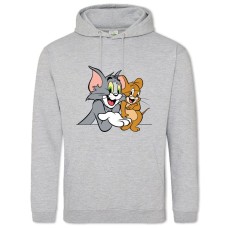 Hoodie with Print Tom And Jerry Main Characters - 2XL grey