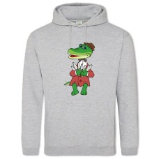 Hoodie with Print Cheburashka And Crocodile Gena Gena And Ice Cream - 2XL grey
