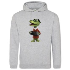 Hoodie with Print Cheburashka And Crocodile Gena Gena And Accordion - 2XL grey